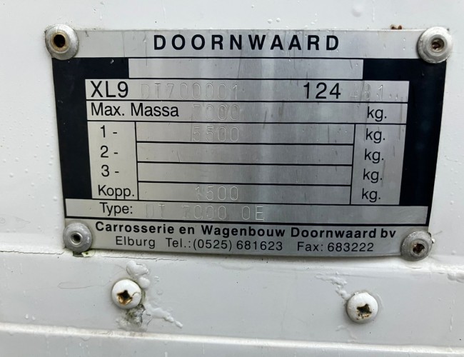 2001 Doornwaard DT7000 Gesloten BE Oplegger Commando Airco + Generator (ex-politie) VT511 | Transport | Opleggers